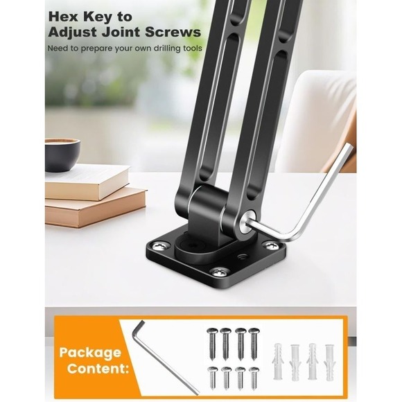 Aluminum Phone & Tablet Wall Mount Holder 360 Degree Adjustable Arm Clip - Picture 6 of 13